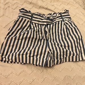 Cute Striped Paperbag style shorts Forever 21